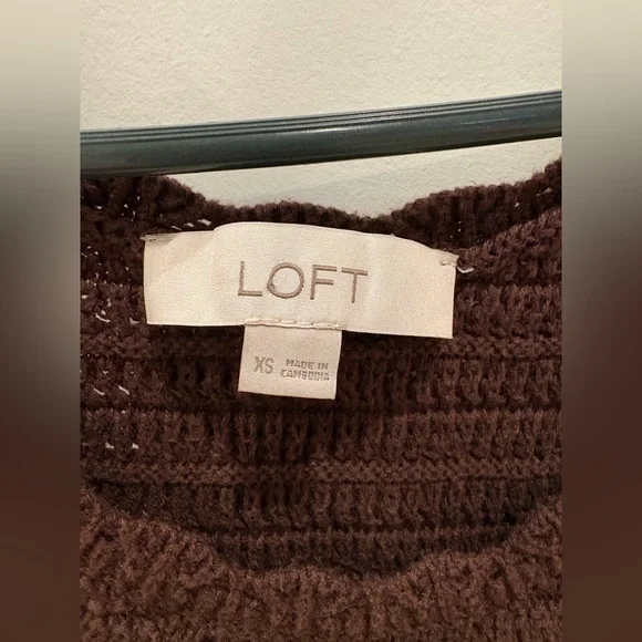 Loft Brown Crochet Scalloped Tank Sweater - Picture 4 of 4